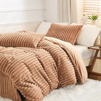 CozyNest Plush Velvet Queen Duvet Set