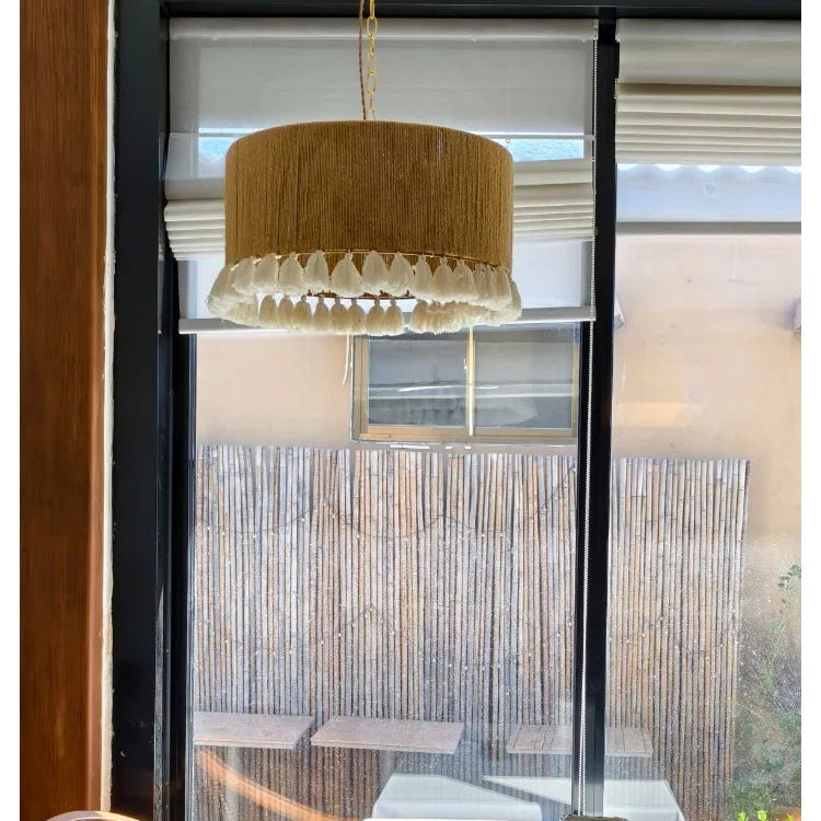 Liora Woven Halo Tassels Pendant Light