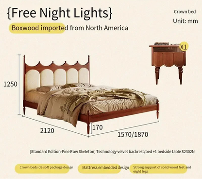 CrownRest™ Solid Wood Bed