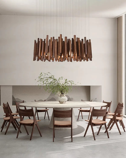 Strata Forge Wooden Chandelier