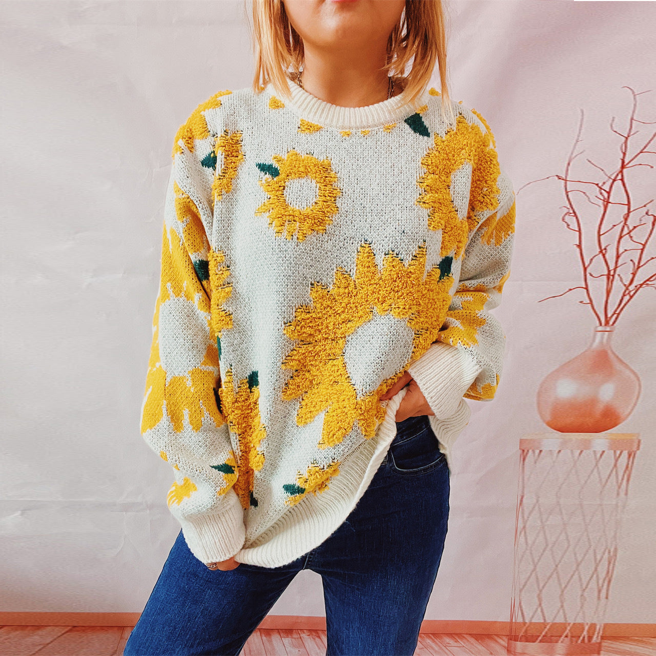 Yellow on sale sunflower sweater