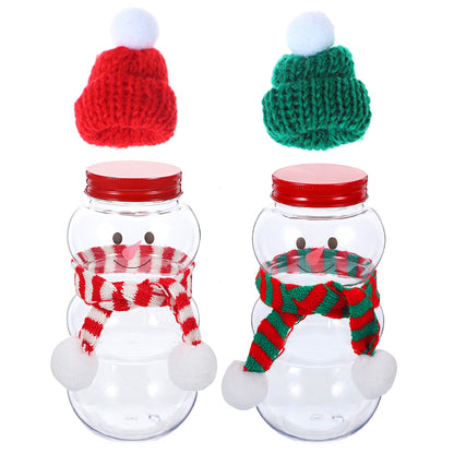 10 pcs Christmas Snowman Bottles With Lids