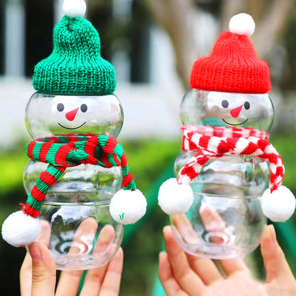 10 pcs Christmas Snowman Bottles With Lids