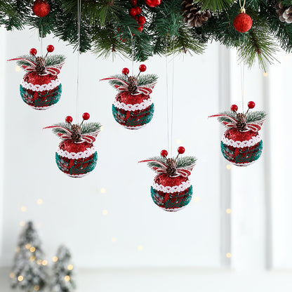 Classic Red And Green Plaid Christmas Balls