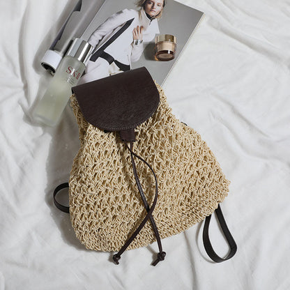 Althaia Straw Backpack
