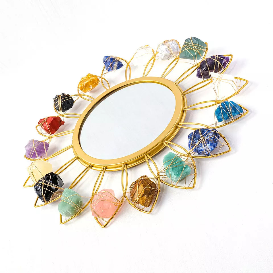 Sunburst Crystal Mirror