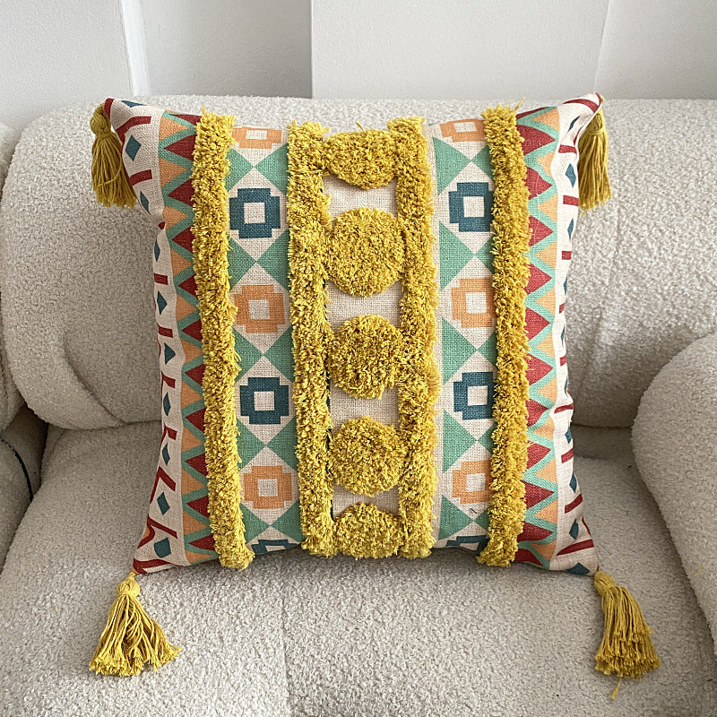 Boho Tufted Decor Pillow Cover