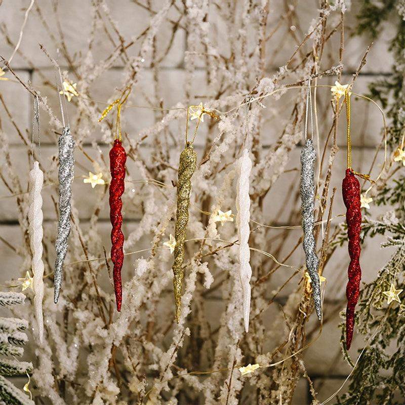 10pcs Christmas Icicle Tree Hanging Blackbrdstore