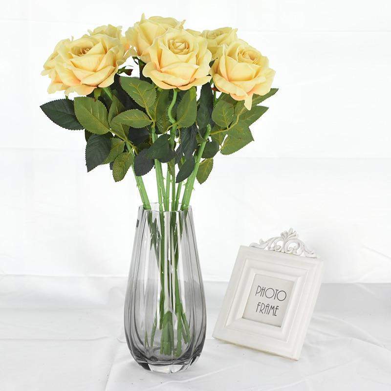10pcs Silk Roses Blackbrdstore