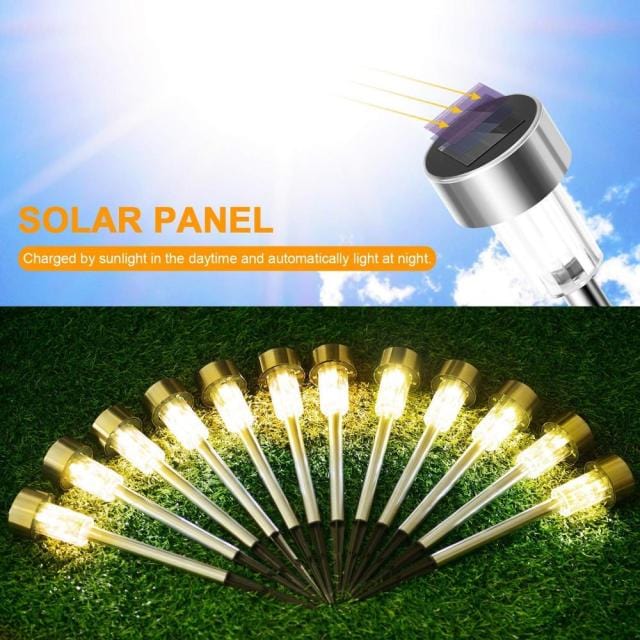 12Pcs LED Solar Garden Powered Lamp Blackbrdstore