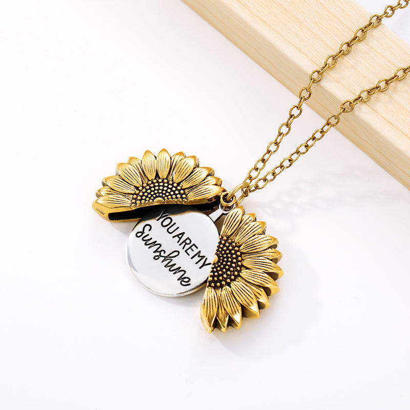 "You Are My Sunshine" Sunflower Pendant