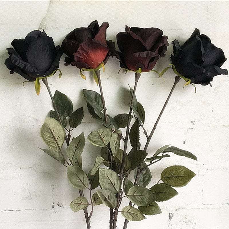 1pcs Artificial Black Rose Blackbrdstore