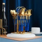 24pc Luxury Stainless Steel Cutlery Set Blackbrdstore