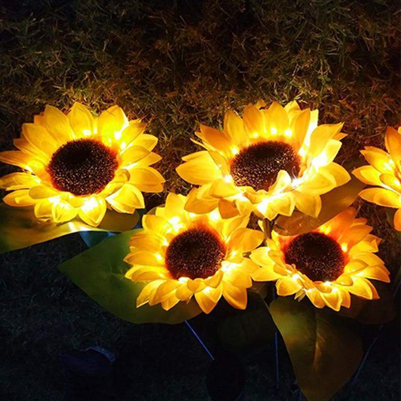 2pcs Solar LED Sunflower Blackbrdstore
