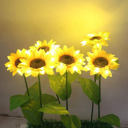 2pcs Solar LED Sunflower Blackbrdstore