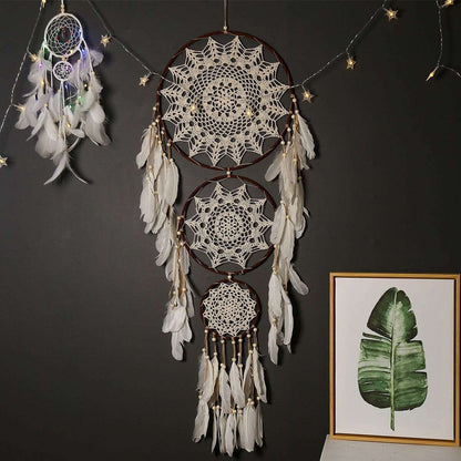 3 Rings Circle Large Boho Dream Catcher Blackbrdstore