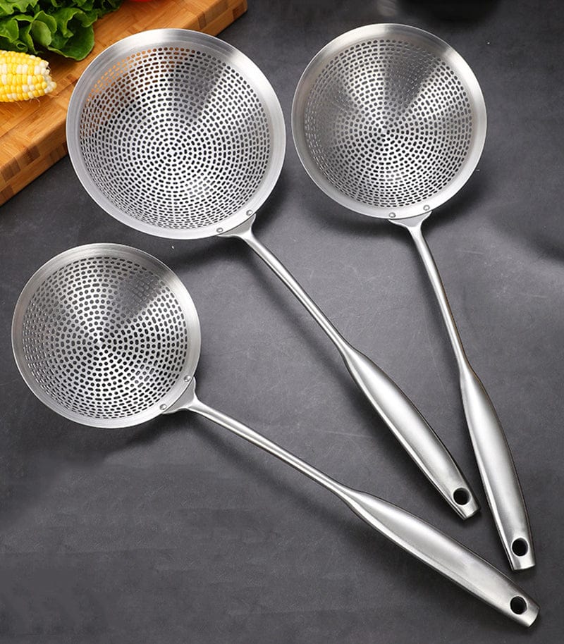 304 Stainless Steel Skimmer Strainer Colander Blackbrdstore