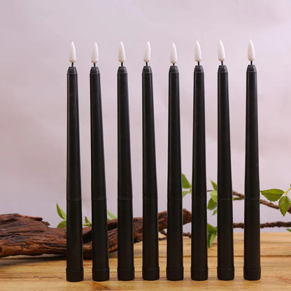 3Pcs Black Led Candles With Flickering Flame Blackbrdstore