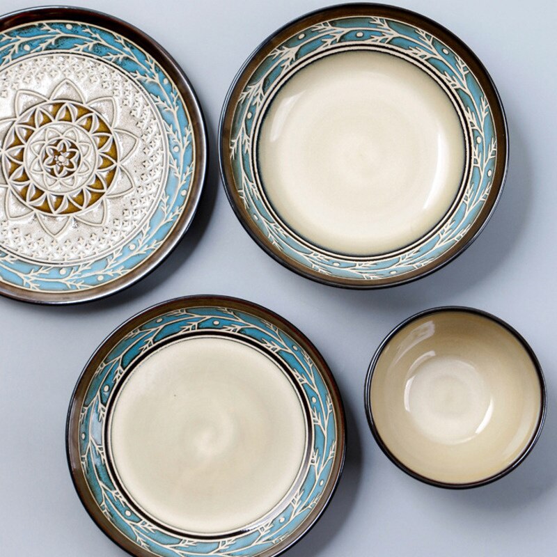 Royal Grandeur Embossed Ceramic Plates & Bowls