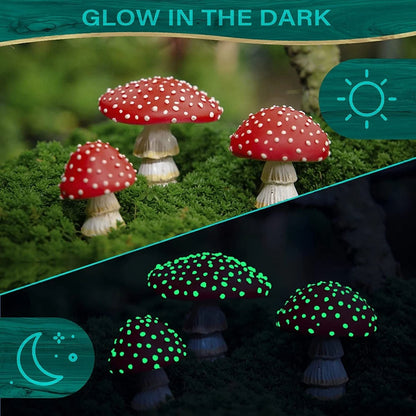 3pcs Fairy Mini Mushroom Solar Lights Blackbrdstore