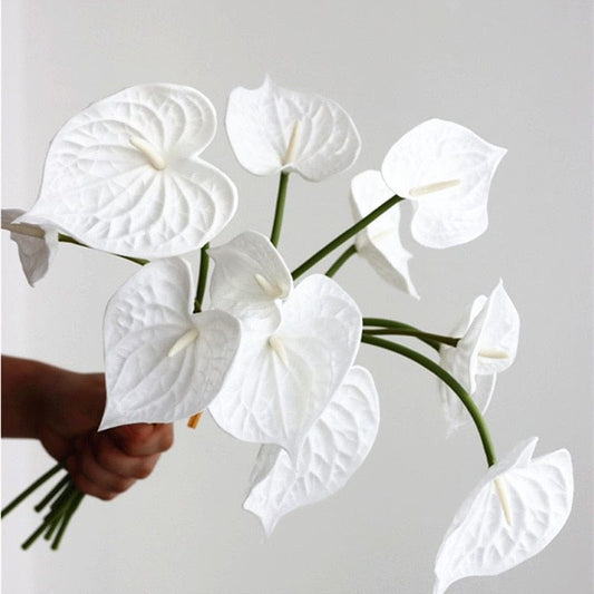 4Pcs Artificial Anthurium Blackbrdstore