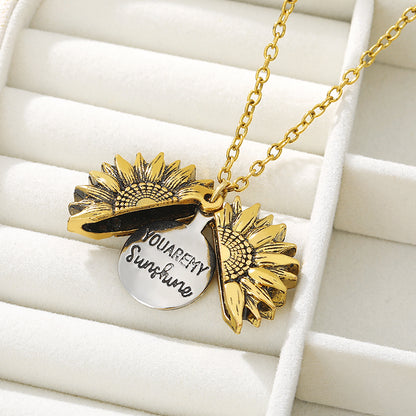 "You Are My Sunshine" Sunflower Pendant