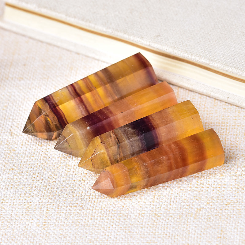 Yellow Fluorite Crystal Point Healing Stone