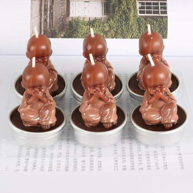 6Pcs Mini Buddha Candles Blackbrdstore