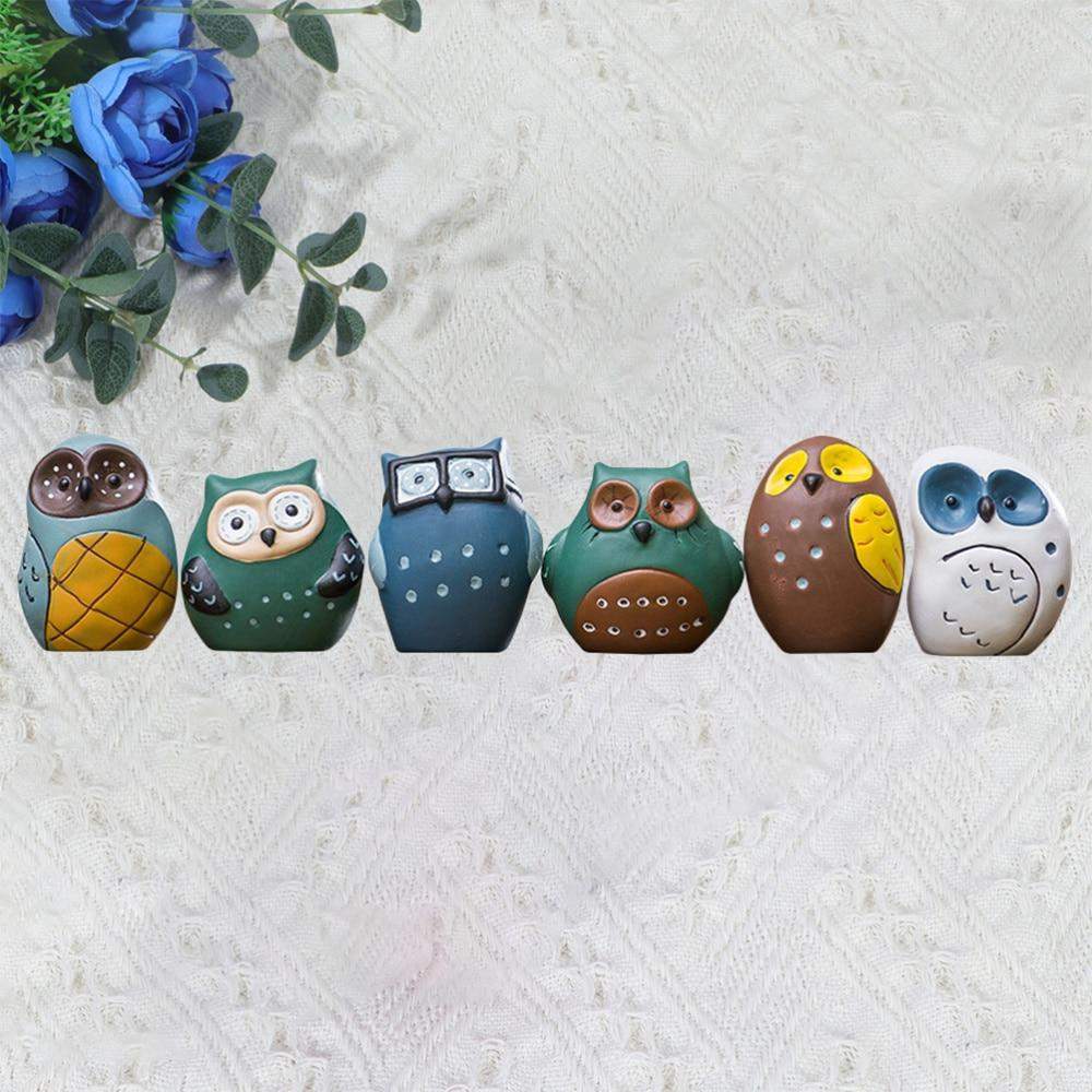 6pcs Colorful Owls Blackbrdstore