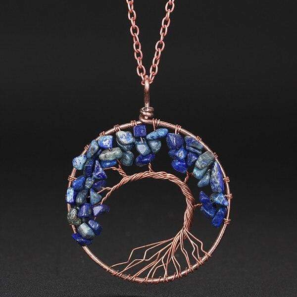 7 Chakra Tree Of Life Pendant Necklace Blackbrdstore