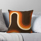 70s Orange And Brown Waves Cushion Cover Blackbrdstore