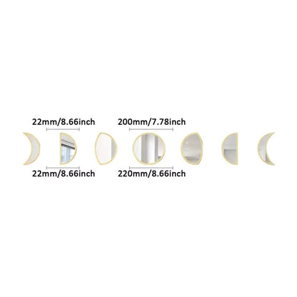 7Pcs Moon Phase Mirrors Blackbrdstore