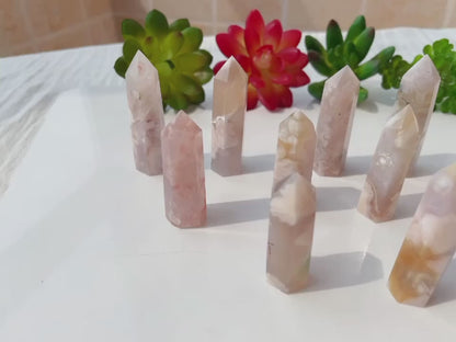 Cherry Blossom Agate Crystal Point