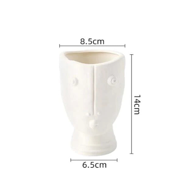 Abstract Face Garden Vase Blackbrdstore