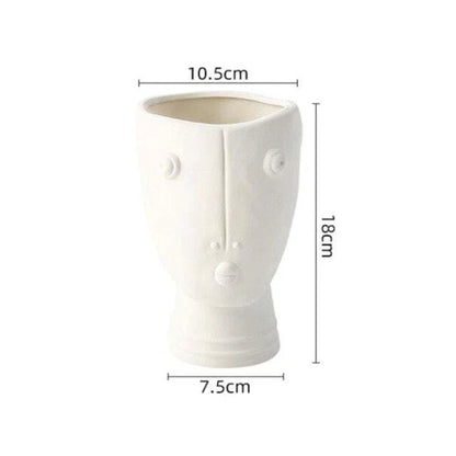 Abstract Face Garden Vase Blackbrdstore