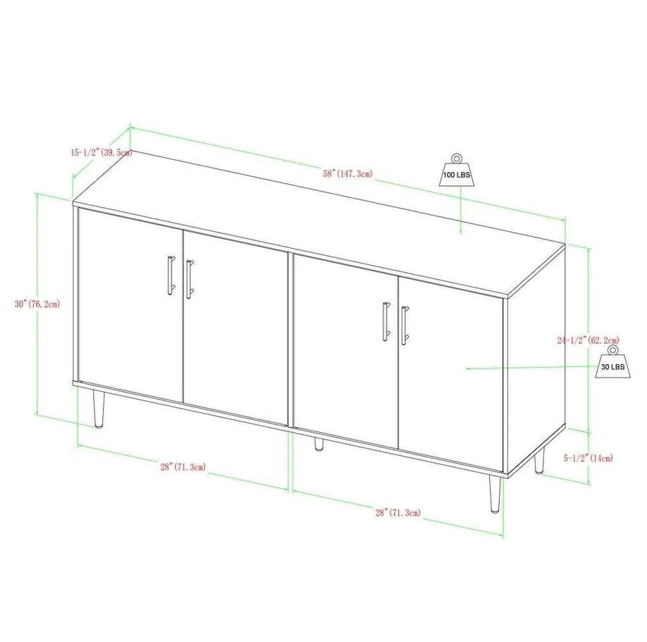 Aeneas Mid-Century Style Sideboard Blackbrdstore