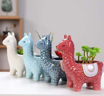 Alpaca Flower Pots Blackbrdstore