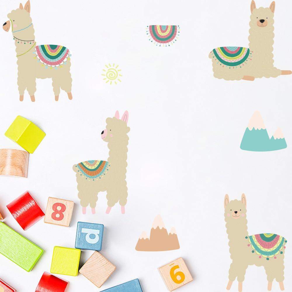 Alpaca Wall Stickers Blackbrdstore