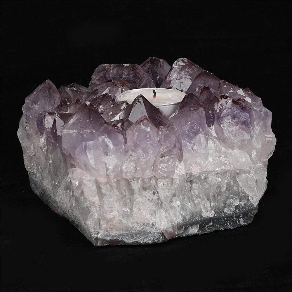 Amethyst Cluster Candle Holder Blackbrdstore