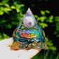 Amethyst Crystal Sphere with Blue Quartz Orgone Pyramid Blackbrdstore