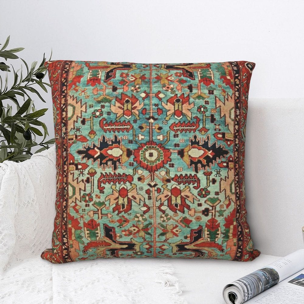 Antique Heriz Persian Carpet Cushion Cover Blackbrdstore