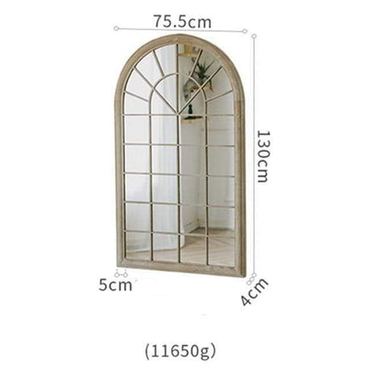 Arched Windowpane Antiqued Accent Mirror Blackbrdstore