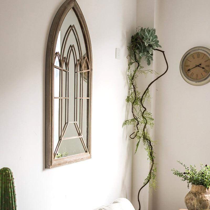 Arched Windowpane Mirror Blackbrdstore