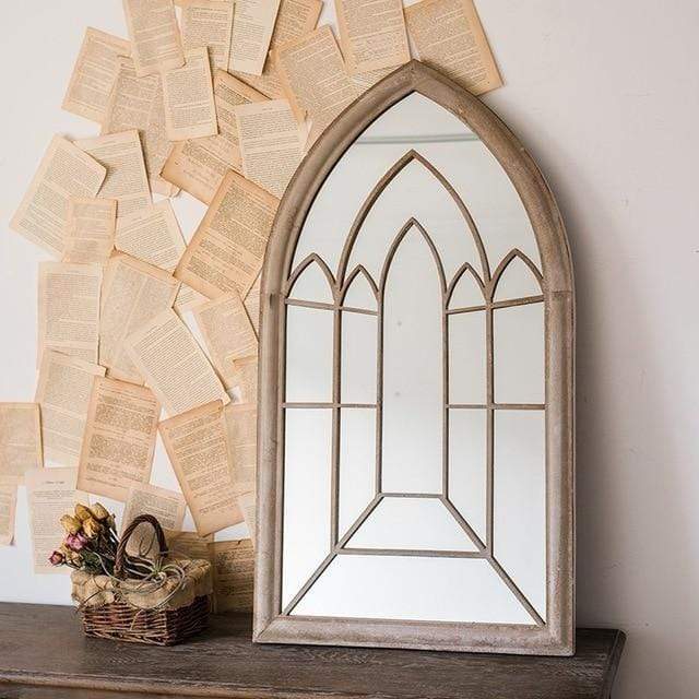 Arched Windowpane Mirror Blackbrdstore