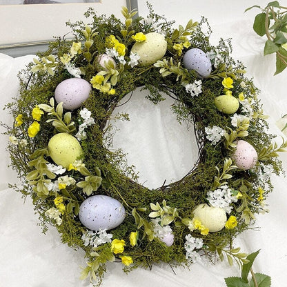 Artificial Easter Egg Wreath Blackbrdstore