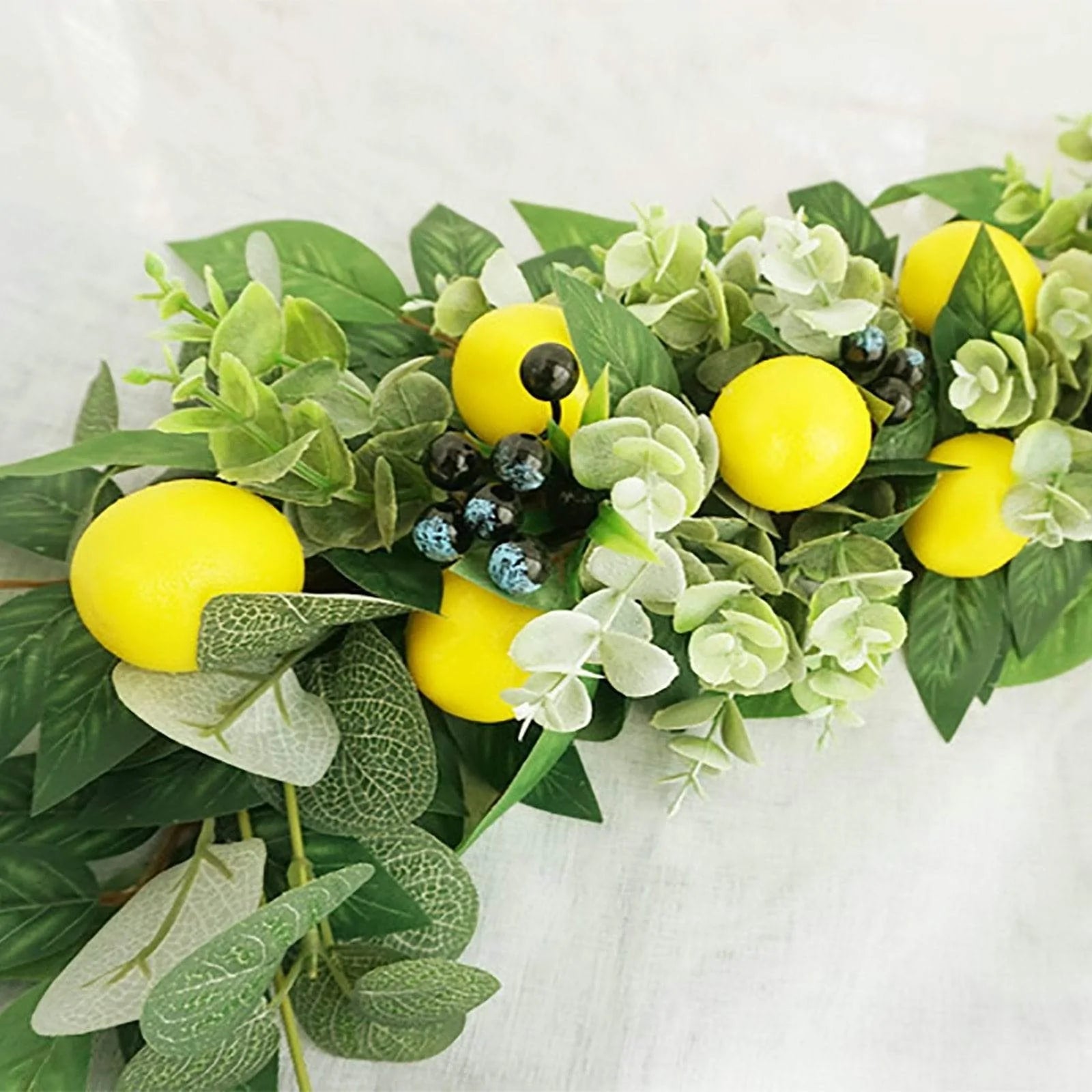 Artificial Lemon Wreath Blackbrdstore