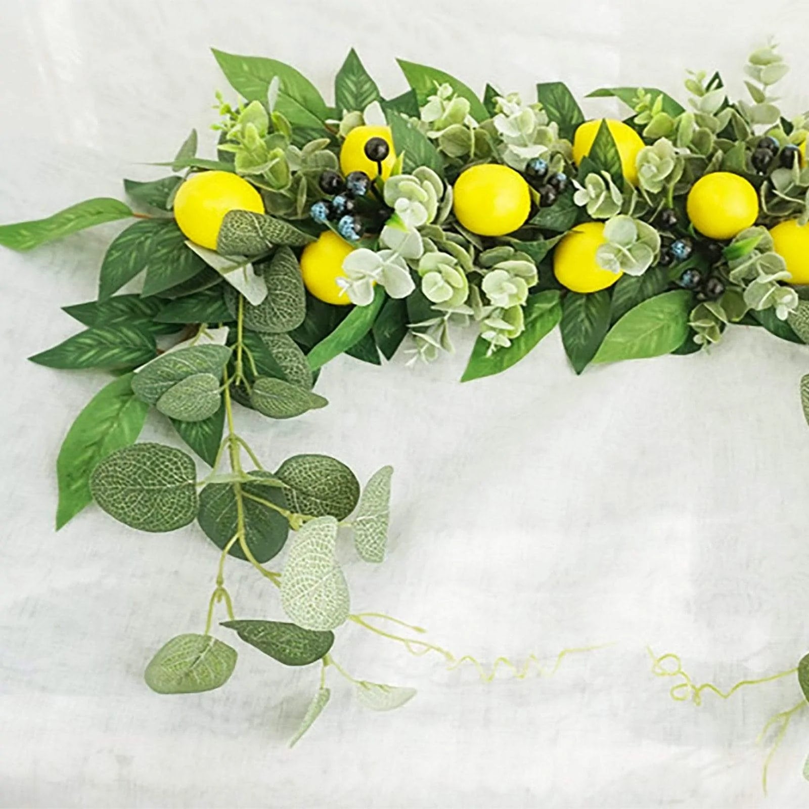 Artificial Lemon Wreath Blackbrdstore
