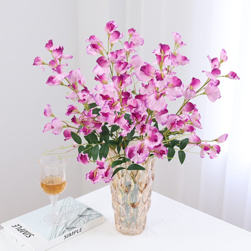 Artificial Orchid Wisteria Flowers Blackbrdstore