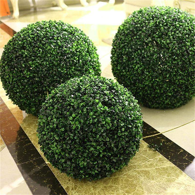Artificial Plant Topiary Grass Ball Blackbrdstore