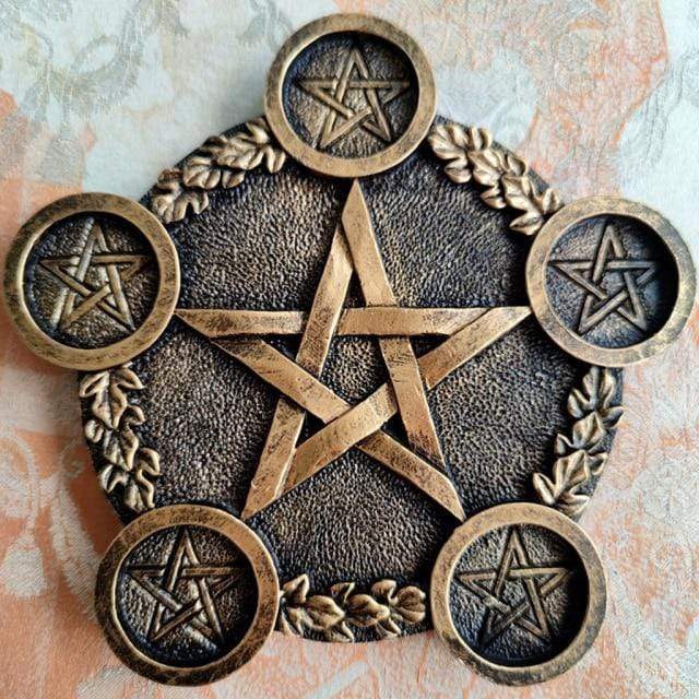 Astrology Pentagram Altar Candle Holder Blackbrdstore